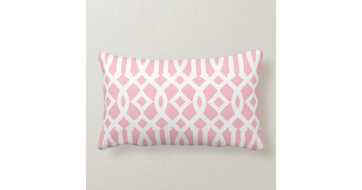 Modern Light Pink and White Imperial Trellis Throw Pillow Zazzle