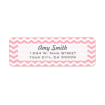 Modern Light Pink Chevron Address Labels labels