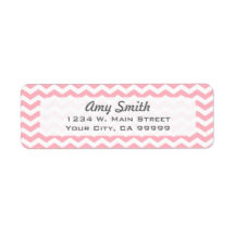 Modern Light Pink Chevron Address Labels