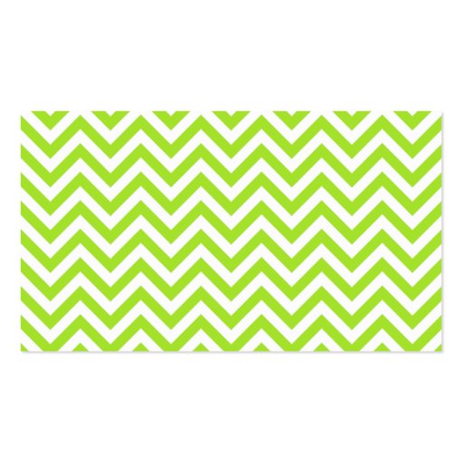 Modern Lime Green and White Chevron Pattern Business Card Template (back side)
