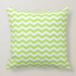Modern Lime Green and White Chevron Throw Pillow