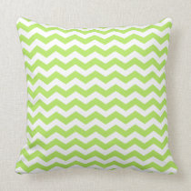 Modern Lime Green and White Chevron Throw Pillow