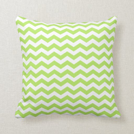 Modern Lime Green and White Chevron Throw Pillow Zazzle