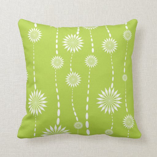 Modern Lime Green Floral Decorative Throw Pillow Zazzle