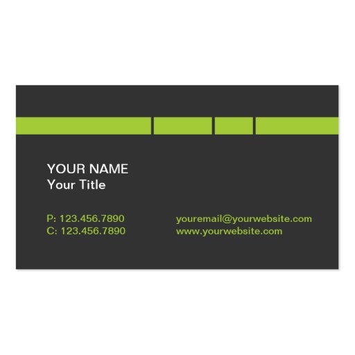 Modern Lime Green/Gray Lines and stripes Business Card Template (front side)