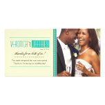 Modern Lines Photo Thank You teal Photo Greeting Card