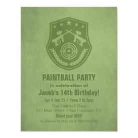 Modern Logo Paintball Birthday Party Invitation