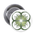 Modern Look Four Leaf Clover Fractal Art Button