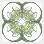 Modern Look Four Leaf Clover Fractal Art Stickers