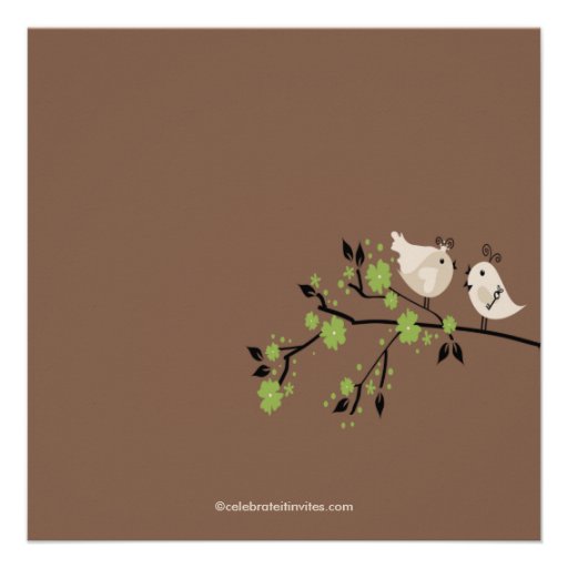 Modern Love Birds Bridal Shower Invitation
