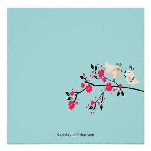 Modern Love Birds Bridal Shower Invitation