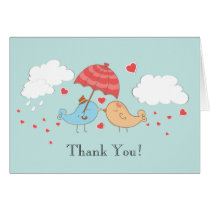 Modern Love Birds Bridal Shower Thank You Note Card