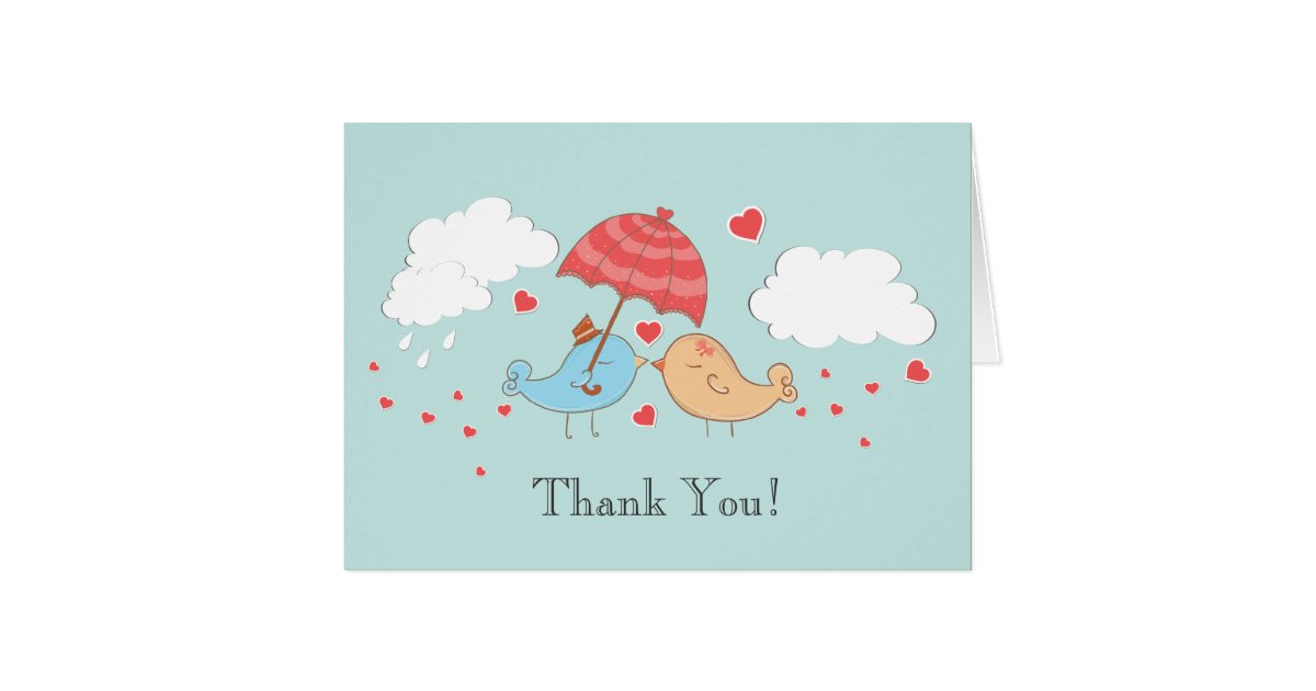 Modern Love Birds Bridal Shower Thank You Note Card Zazzle Modern Love Birds Bridal Shower Thank You Note Card Zazzle
