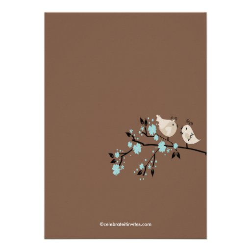Modern Love Birds Couples Bridal Shower Invitation
