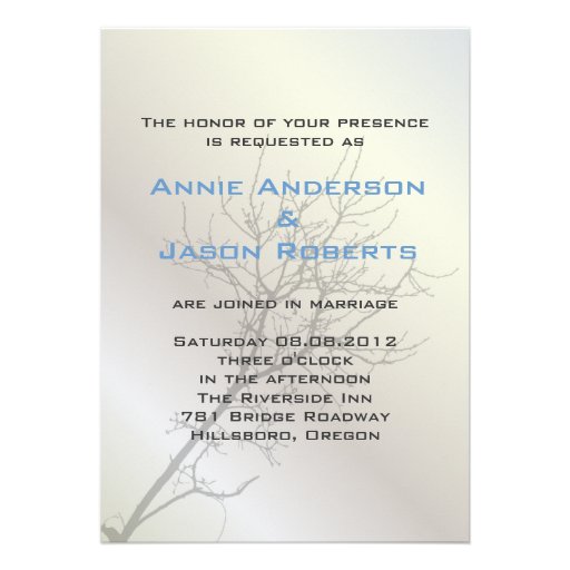 Modern Love Birds Tree Wedding Invitation