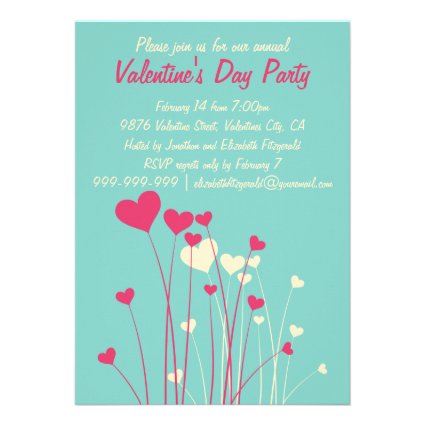 Modern Love Heart Flowers Valentines Party