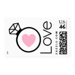 Modern love wedding or Save the Date postage stamp