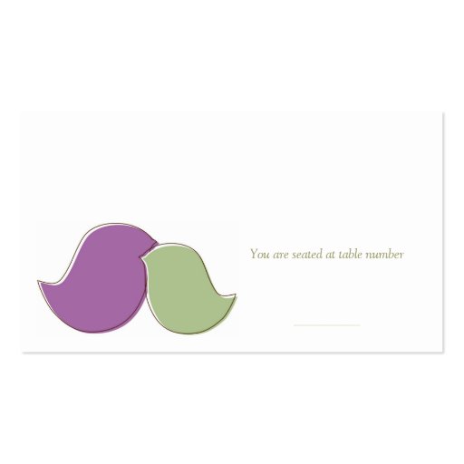 Modern Lovebirds, Place Cards Business Card (front side)