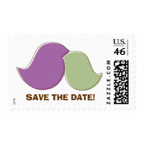 Modern Lovebirds Save the Date Postage