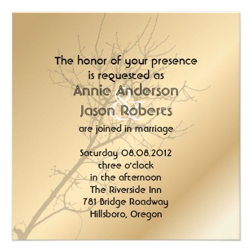 Modern LoveBirds Tree Wedding Invitation