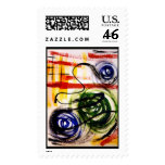 Modern Machinery Abstract Painting Stamp