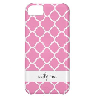 Modern Magenta Quatrefoil Pattern iPhone 5C Case