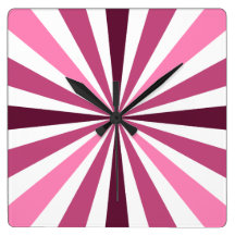Modern Magenta Stripe Clock