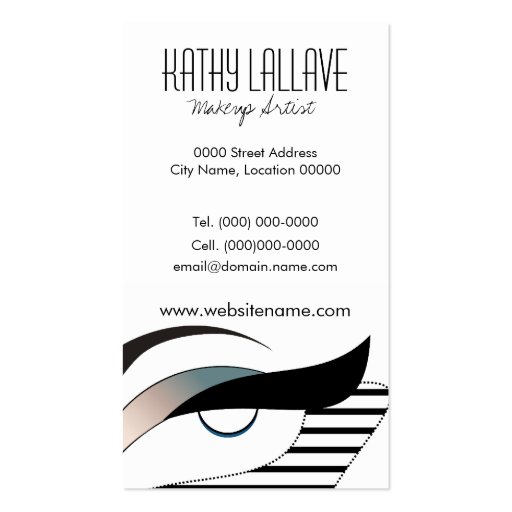 Modern Makeup Artist Business Card (back side)