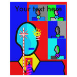 Modern man in dark blue and red flyers