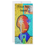 Modern man on yellow background rack cards