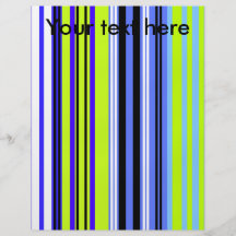 Modern marine blue green and white stripes custom flyer