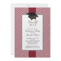 Modern Maroon Stripe Graduation Party Invitation invitation