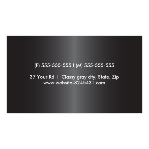 Modern masculine dark gray professional profile business card (back side)