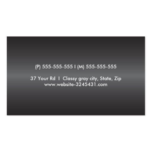 Modern masculine dark gray professional profile business card templates (back side)