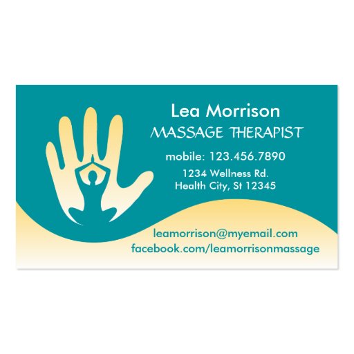 Modern Massage Therapist Business Card Zazzle 4629