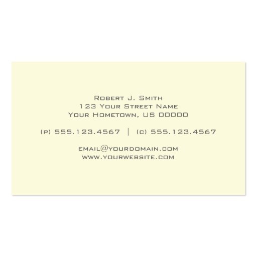 Modern Men's Business Card (back side)