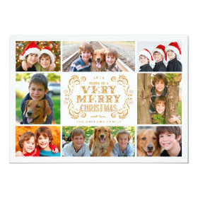 Modern Merry Christmas Collage Holidays Photo Card 5