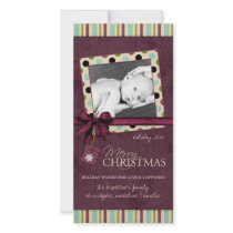Modern Merry Christmas Polka Dots Photo Card