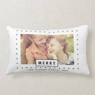 Modern Merry | Holiday Photo Throw Pillow