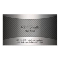 Modern Metal Stripes Nail Art Business Card