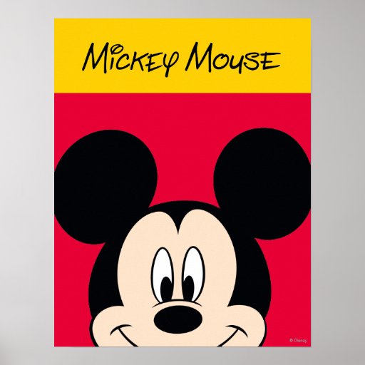 Modern Mickey Smiling Head Poster Zazzle