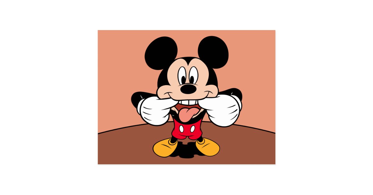 Modern Mickey | Sticking Out Tongue Postcard | Zazzle