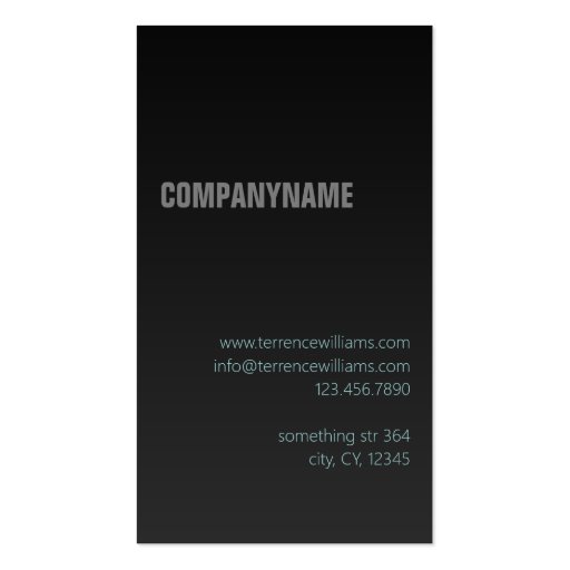 Modern minimal business card template Grey Black (back side)