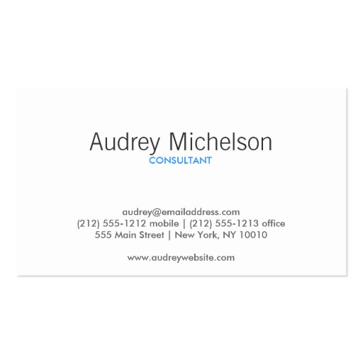 MODERN MINIMALISM GRAY/BLUE Business Card