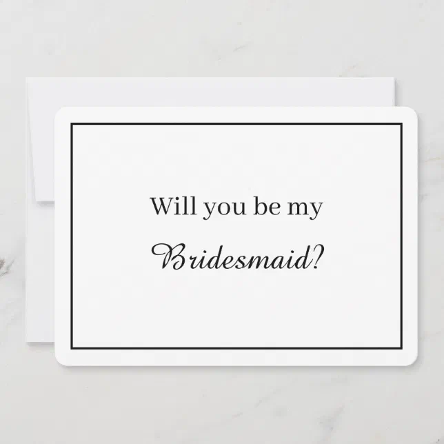 Modern Minimalist Bridesmaid Proposal Card V Zazzle