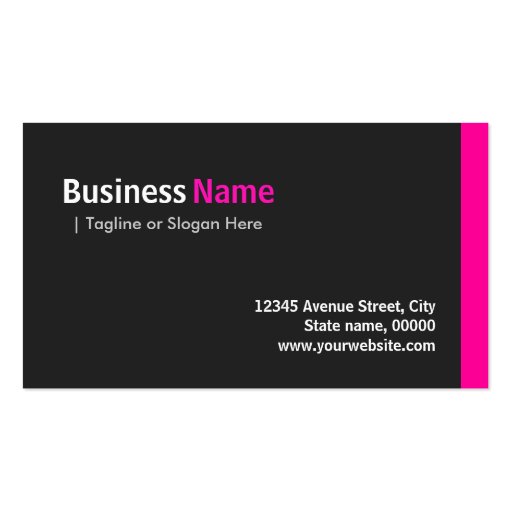 Modern Minimalist - Clean Black and Pink Business Card Template (back side)