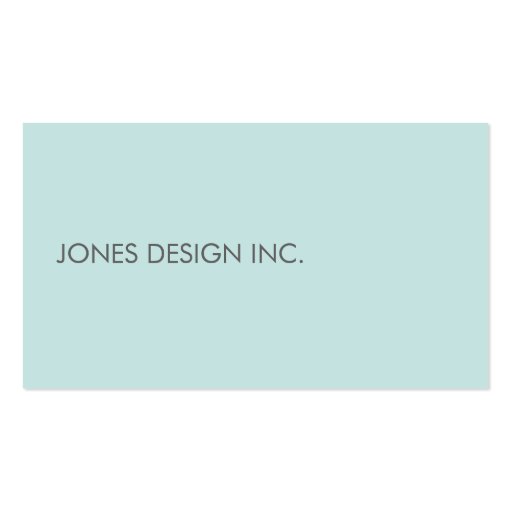 Modern Minimalist Cool Blue Business Card (front side)