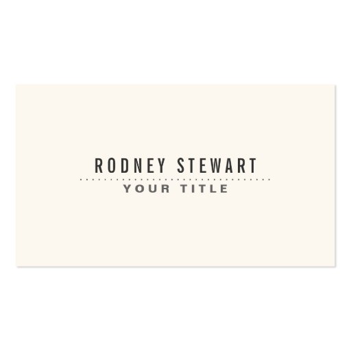 Modern minimalist generic off-white business card (front side)