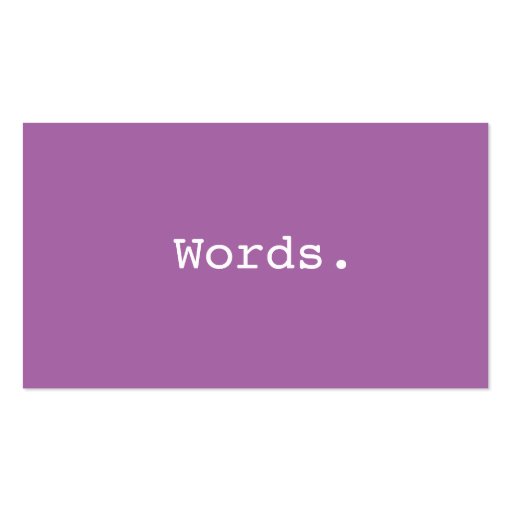 Modern minimalist purple writer publisher editor business cards