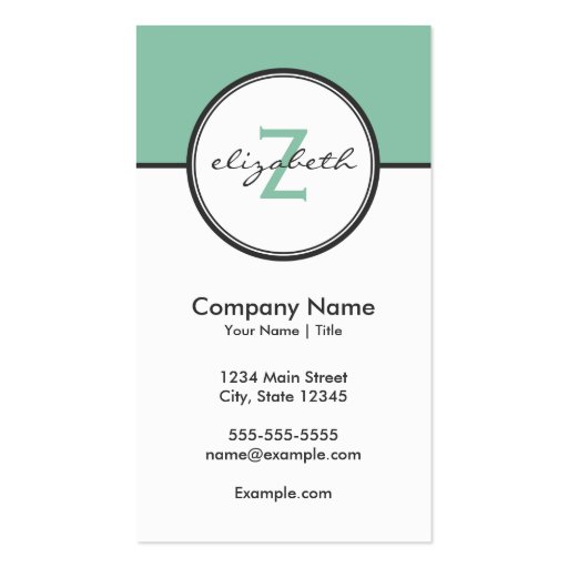 Modern Mint and Gray Business Card Templates (front side)